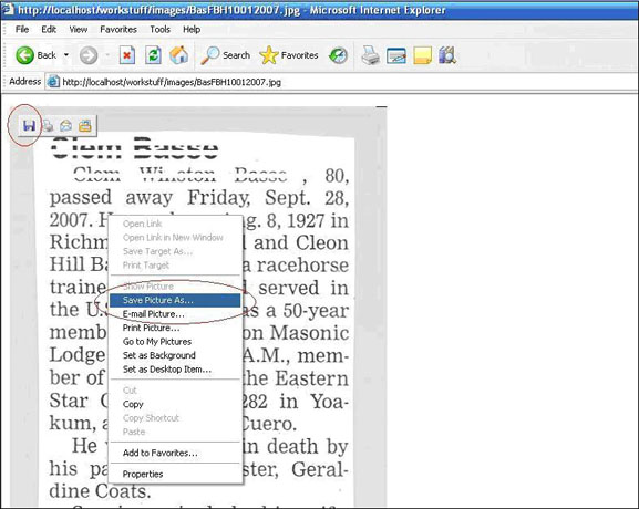 Save obit screenshot