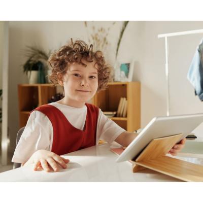 Child reading tablet