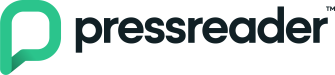 PressReader logo: a square, green chat bubble shaped like a P to the left, with "pressreader TM" to the right.