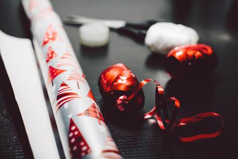 red and silver holiday decor