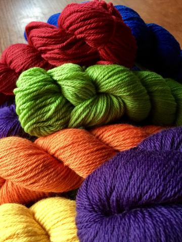 colorful skeins of yarn