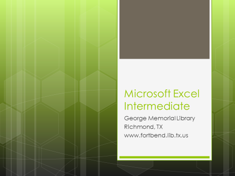 excel intermediate