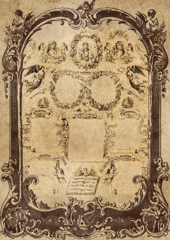 antique family tree print