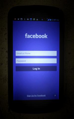 Facebook on a phone