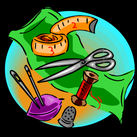 Graphic with sewing supplies 