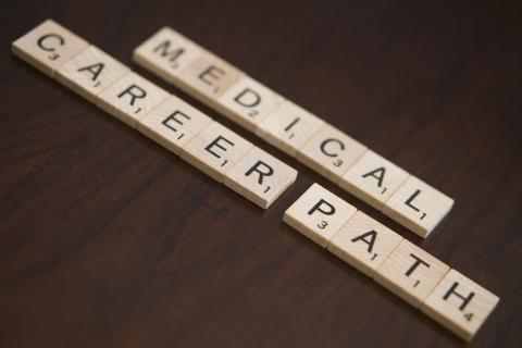 scrabble titles spelling out Medical Career Path