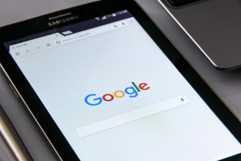 Google on a smart phone screen