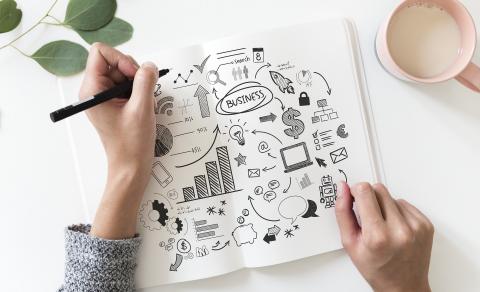 hand drawn business plan graphic