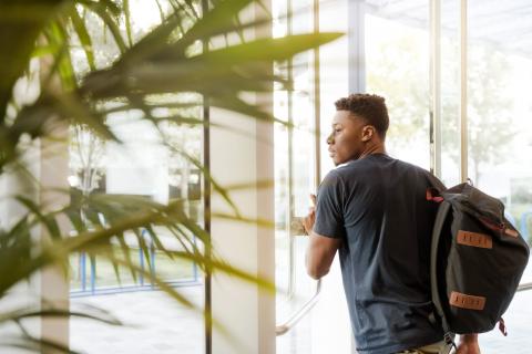 College student with backpack