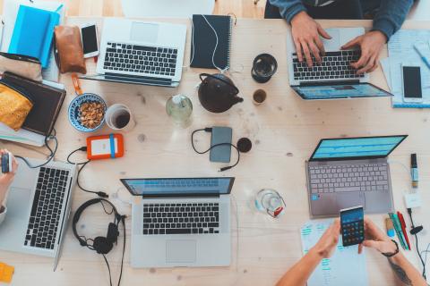 Study Group with laptops