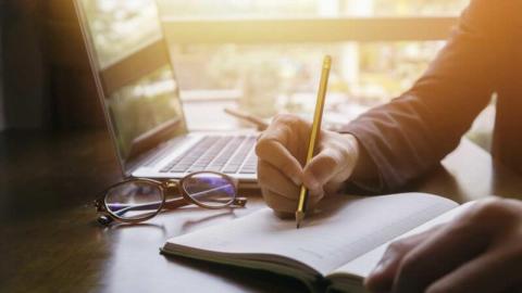 writer writing