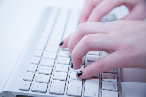 Person typing