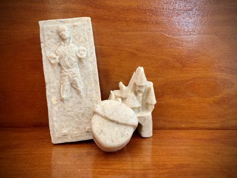 A photo of soaps in various shapes.