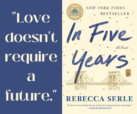 Book jacket image, plus a quote: "Love doesn't require a future."