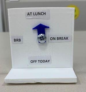 A task-tracking board made from 3D-printed parts