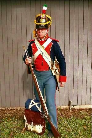 A recreation of a Texan Army volunteer