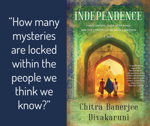 Quote on left: "How many mysteries are locked within the people we thinkwe know?"  Book cover on right.