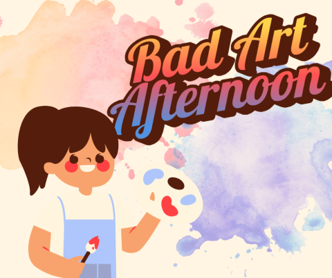 Cartoon girl with a paint palette