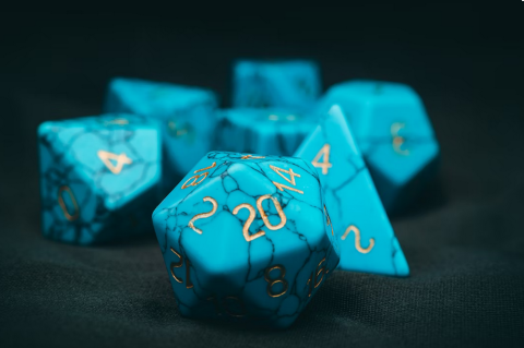 photo of a set of dice with the 20 side showing