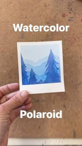 watercolor polaroid