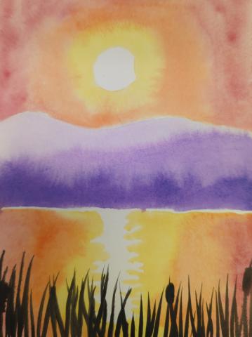 Lake Sunset Painting