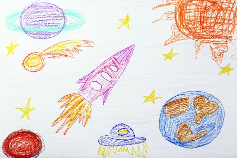 Child's Drawing of Space Ship