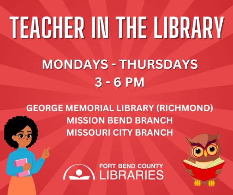 Teacher in the Library Mon-Thur 