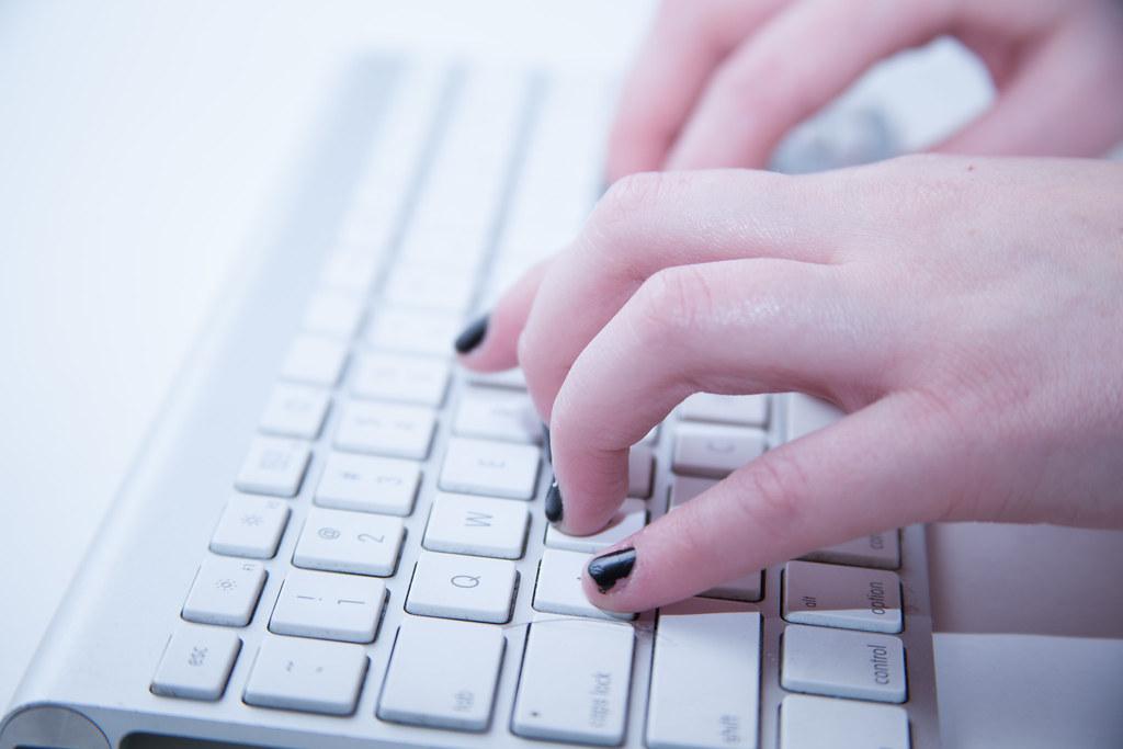Person typing