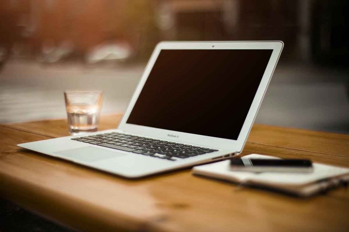 laptop on table