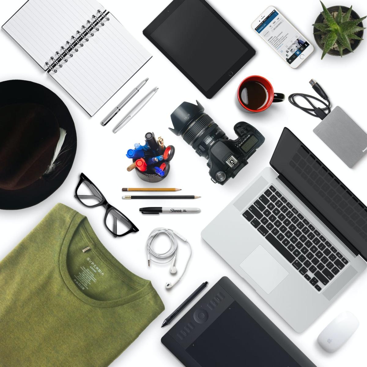 Items laid out in a neat and organized way