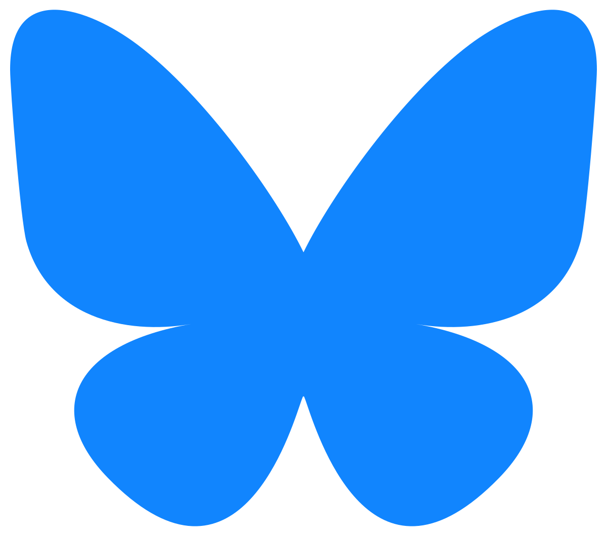 logo for Bluesky, a bright blue butterfly