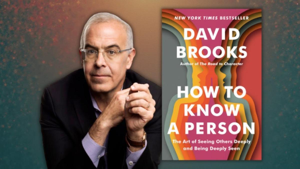 Author David Brooks, next to a cover image of his book, "How to Know a Person."
