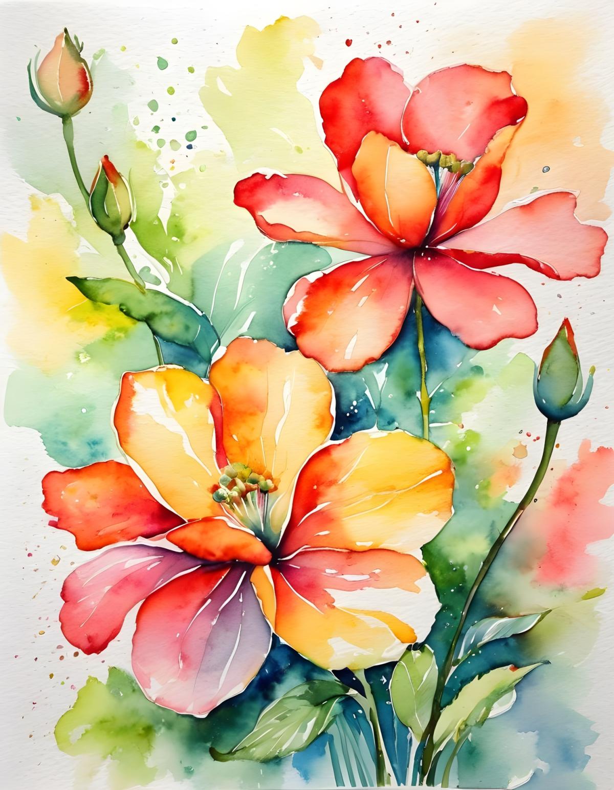 watercolor flowers