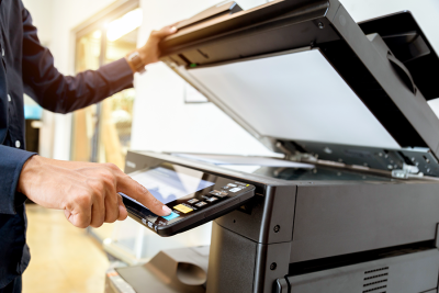 Man using a scanner