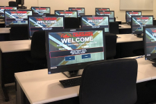 Desktop computers in the computer lab