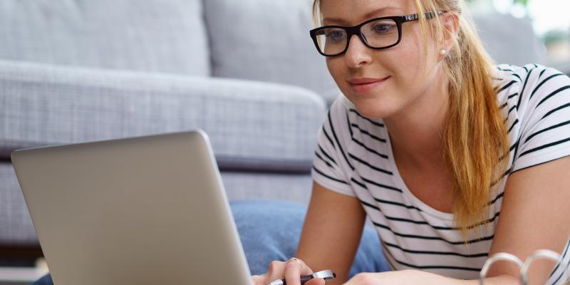 Woman using computer
