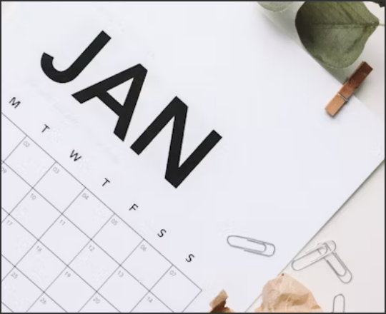 Events Calendar linked image showing a calendar turned to "January"