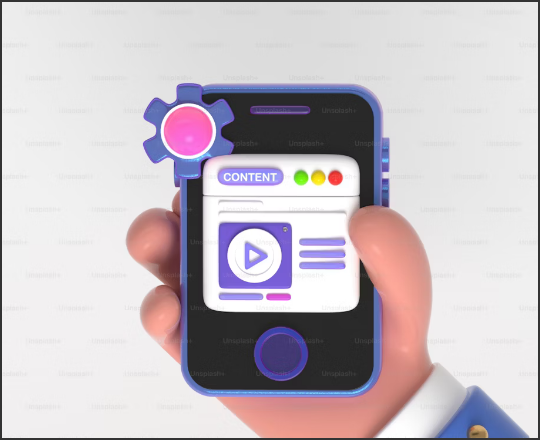 Download and Stream linked image showing an animated hand holding a smartphone with a play button on the screen