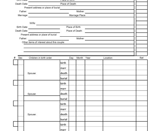 Master Family Group Sheet thumbnail