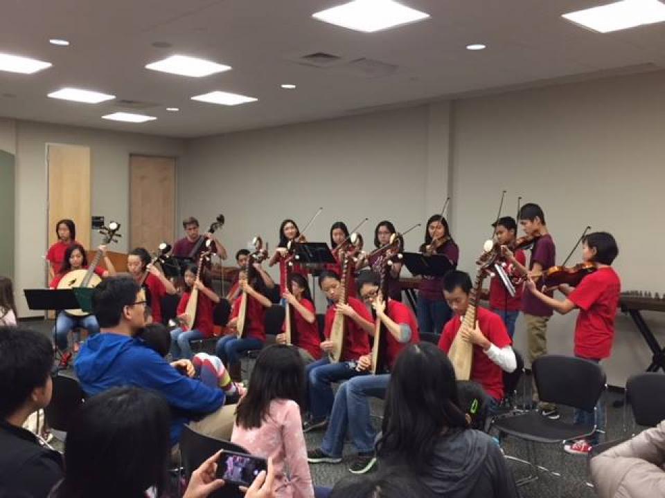 Teen band practicing at University Branch